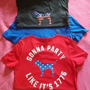 3-Fourth of July PINK July 4th Shirts S